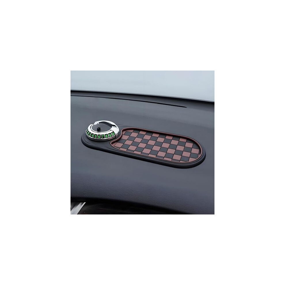 Car Phone Holder Antislip Car Mat With Number Plate, 360 Rotating Nano Suction Brownsilver 9310869635871