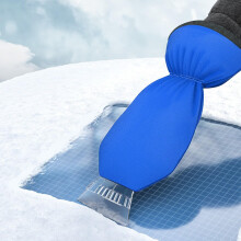 Ice Scraper with Glove for Car Windshield, Waterproof Warm Mitt for Efficient Snow and Ice Removal