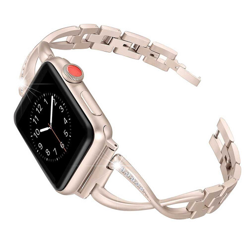 Πολυτελής αναβάθμιση, συμβατή με Apple Watch Series5/4/3/2/1, μεταλλικό βραχιόλι με στρας,