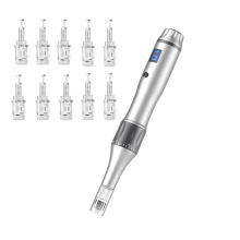 Wireless Electric Derma Pen Microneedle Beauty Tool With 10 Needle Cartridges UK
