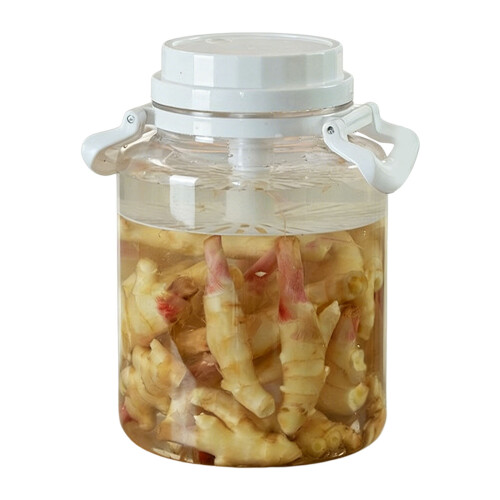 Pot de cornichon transparent avec presse détachable et-M Blanc