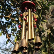 Large Copper Wind Chime with Resonant Sound, Outdoor Garden Decor for Patio and Yard, Weatherproof