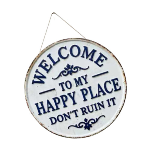 Welcome Hanging Sign Decorative Wall Plaque with Welcome-large