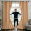 (BEIGE, 66" Width x 72" Drop) Thermal Blackout Eyelet Ring Top Curtains Pair + Tie Back 1