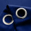 (NAVY, 46" Width x 54" Drop) Thermal Blackout Eyelet Ring Top Curtains Pair + Tie Back 3