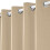 (CREAM, 66" Width x 54" Drop) Thermal Blackout Eyelet Ring Top Curtains Pair + Tie Back 2