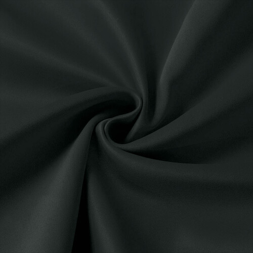 (BLACK, 66" Width x 72" Drop) Thermal Blackout Eyelet Ring Top Curtains Pair + Tie Back 2