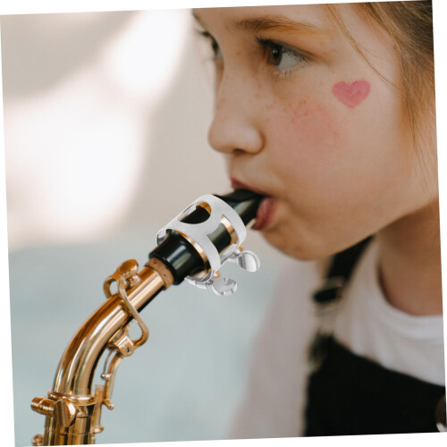 Adjustable Metal Alto Saxophone Clip Silver Durable Secure Grip Accessory for Wind Instrument 2