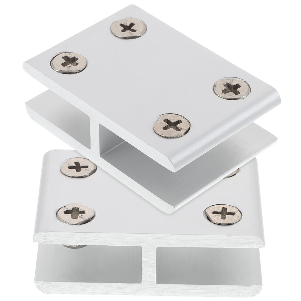 2Pcs Glass Shelf Bracket Adjustable Nonslip Glass Clamp For Cabinet Railing Frameless Mounting 9330225672883