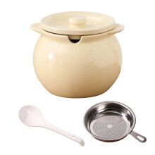 1400Ml Ceramic Butter Crock Bacons Greases-Creamy yellow