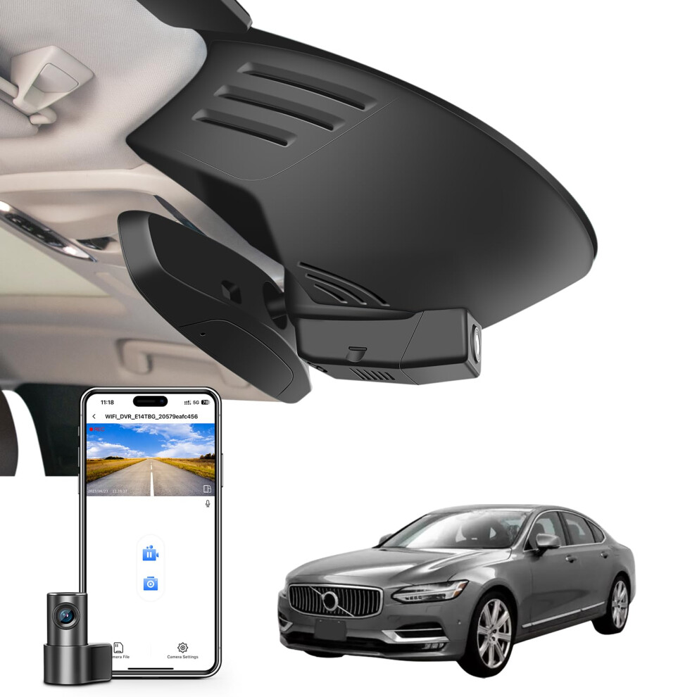 4K Dash Cam For Volvo S90 V90 2017Â2021, Dual Channel Uhd Recording, Wifi App Control, Oem Design 9330225629207