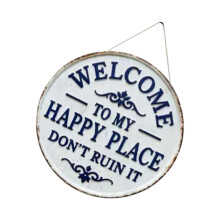 Welkom hangend bord decoratieve wandplaat met Welkom op onze-A