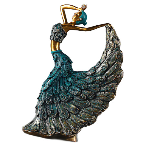 Exquisite handgefertigte Pfau-Dame-Tanzstatue, elegante-B