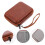 Brown PU Leather Guitar Pick Holder Bag with Secure Zipper Closure for Compact Pick Storage 4
