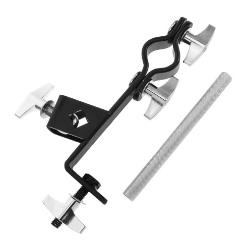Heavy Duty Drum Set Cowbell Mount with Adjustable Cymbal Bracket Extension Clamp for Secure Setup