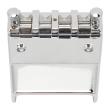 Bass Bridge 4 String Zinc Alloy Roller Saddle for Electric Bass Guitar Replacement Adjustable Height