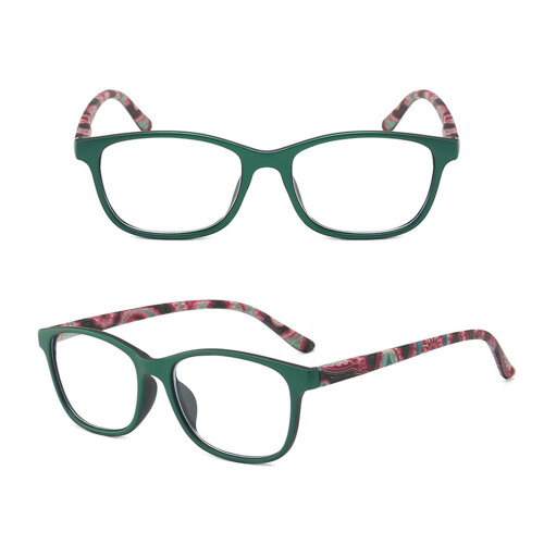 Blue Light Blocking Reading Glasses for Women and Men, Lightweight Square Frame with Spring Hinges 1