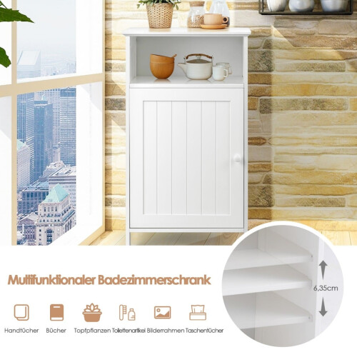 Badkamerkastje met verstelbare plank, 40x30x70 cm, wit 2