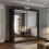 (120cm, Wenge) Mirrored Sliding Door Wardrobe 1