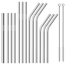 Reusable Metal Straws Set of 13 for 20oz 30oz Tumblers for Yeti, Stainless Steel Drinking Straws with Cleaning Brushes