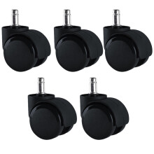 5pcs Heavy Duty Office Chair Wheels Set, Quiet Smooth Rolling Universal Black Dual Replacement Casters