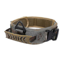 (CP Camouflage) Large Tactical Dog Collar  For Dog Training, Military Adjustable Nylon Dog Collar, Heavy Duty Metal Buckle With Handle High Quality