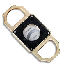 Stainless Steel Cigar Cutter Gold Finish with Gift Box, Precision Blade Travel Pocket Tool 3.5x0.3in