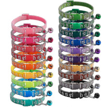 19pcs Puppy Id Collars with Bell Adjustable 19-32cm, Soft Nylon Adjustable Reflective Identification Collars for Newborn Pets