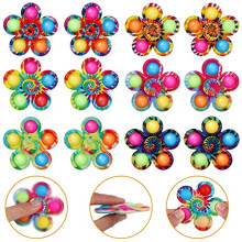 12 Pack Pop It Fidget Spinner Toys for Kids, Sensory Pop Action Bubble Popper Party Favors