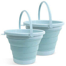 10L Collapsible Bucket Light Blue for Camping Fishing and Car Washing Durable SpaceSaving Design