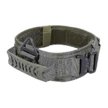 (Green) Large Tactical Dog Collar  For Dog Training, Military Adjustable Nylon Dog Collar, Heavy Duty Metal Buckle With Handle High Quality
