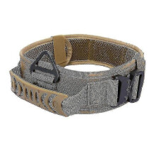 (Mud Color) Large Tactical Dog Collar  For Dog Training, Military Adjustable Nylon Dog Collar, Heavy Duty Metal Buckle With Handle High Quality