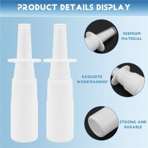 10Pcs 10Ml Spray Bottle Refillable Plastic Mist Nose Nasal Sprayer 2
