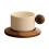 Handmade Ceramic Coffee Cup with Walnuts Wood Handle-2 B 1
