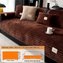 (Dark Coffee, Pillow Case 45.72cm*45.72cm) 1pc Chasing Shadow Striped Cushion, Western Popular Solid Plush Striped Sofa Cushion, Smile White