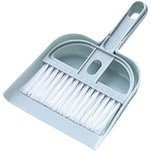 Mini Desk Brush Set with Soft Bristles and Dustpan for Office Home Precision Corner Cleaning Blue