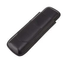Cigar Travel Case with CrushResistant Protection, Slim PocketFriendly Holder Fits Two Cigars Black