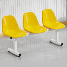 3 Seater Waiting Room Chairs with Ergonomic Backrest, Bright Yellow Steel Office Reception Bench for Indoor Outdoor Use