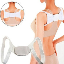 Adjustable Shoulder Posture Corrector and Back Support Brace for Back Pain Relief White Large