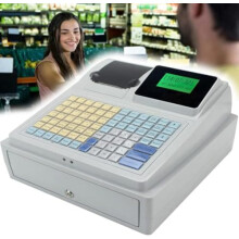 POS System Electronic Cash Register for Small Business with Thermal Printer and LED Display, 81 Keys