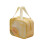 Double Layer PVC Cosmetic Bag For Women-Yellow single layer 1