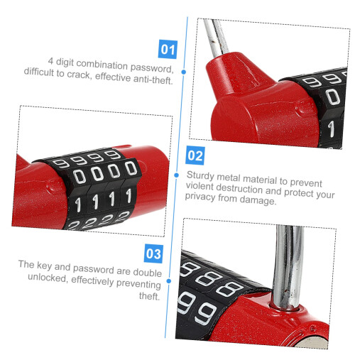 Combination Padlock Keyless Access for School Office Lockers Gym Cabinets Durable Lightweight 2