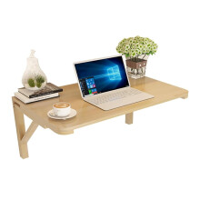 Wall Mounted Folding Table 100x40cm Wooden Drop Leaf Wall Desk for Small Spaces Home Office Kitchen