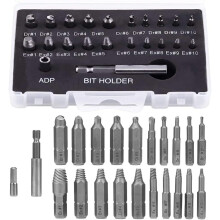 Juego profesional de extractores de tornillos: Herramienta duradera de acero de alta velocidad (HSS) para extraer tornillos, con soporte magnético