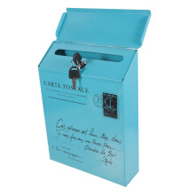 Wall Mounted Mailbox with Lock, Vintage Iron Post Box for Home and Outdoor, WeatherResistant Design