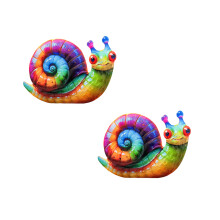 2 stuks heldere ijzeren slak muurdecoraties voor tuinhek,-4