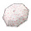 Floral Print Sun Umbrella Black Coated Layer Ergonomic-White 1
