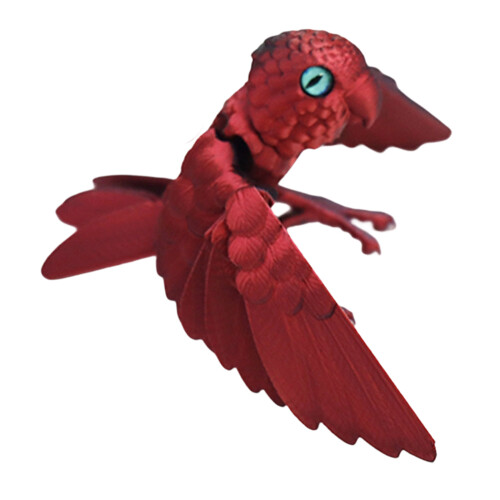 3D Printed Parrots,Flexible Joints Articulated-black red