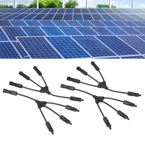 2 Set Solar Panel Branch Connector MC4 Y Type, Waterproof Quick Lock for PV System 1500V 30A 1