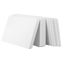 50pcs PVC Blank Cards DualSided White Plastic Engraving Tags for DIY Crafts and Printing